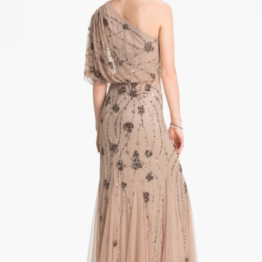 PLUS SIZE Adrianna Papell one shoulder gown - Picture 2 of 16